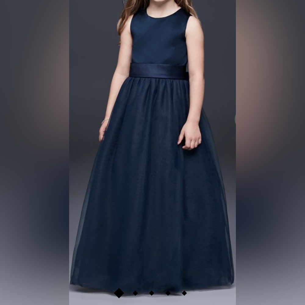 Girls Satin Long Tulle Dress